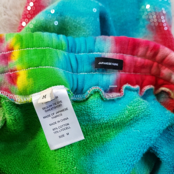 R13 Sequin Tie Dye Sweat Jadper Long Sweat Shorts Unisex - Picture 6 of 12